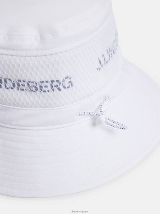 Men J.Lindeberg White Denver Bucket Hat Accessory 8R62875