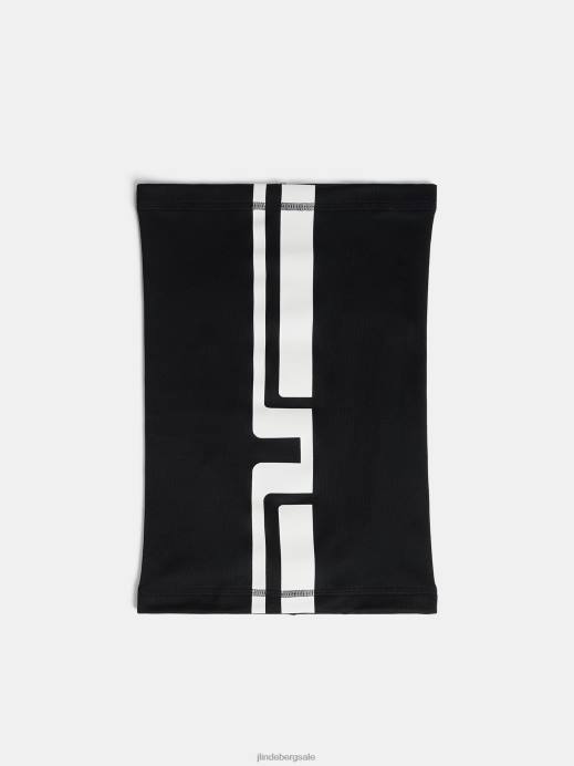 Men J.Lindeberg Black Logo Neck Gaiter Accessory 8R62749