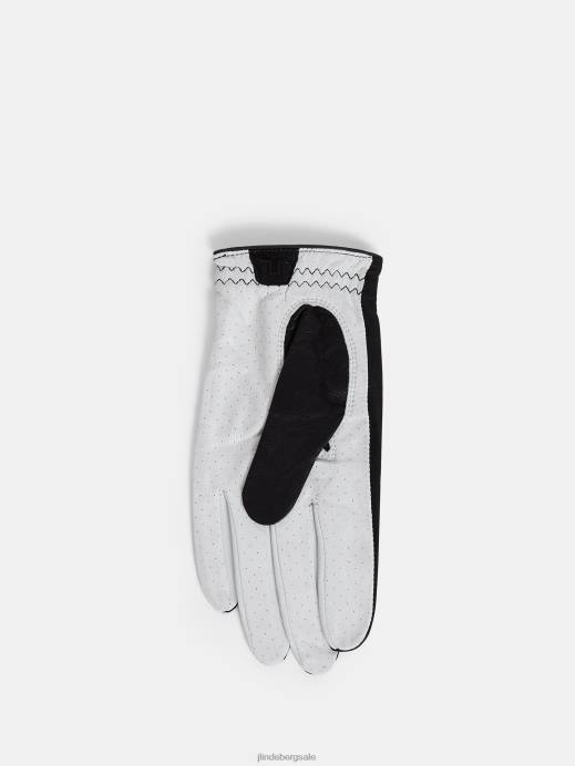 Men J.Lindeberg Black Ron Leather Golf Glove Accessory 8R62790