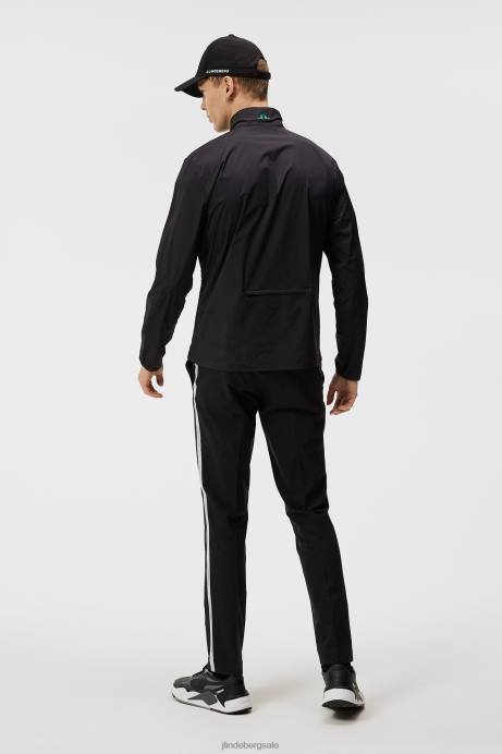 Men J.Lindeberg Black Ash Light Packable Jacket Clothing 8R62711