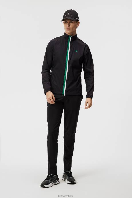 Men J.Lindeberg Black Ash Light Packable Jacket Clothing 8R62711