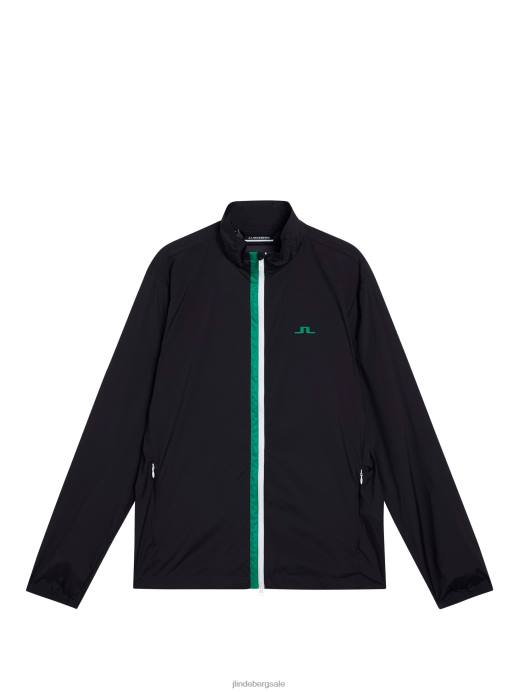 Men J.Lindeberg Black Ash Light Packable Jacket Clothing 8R62711