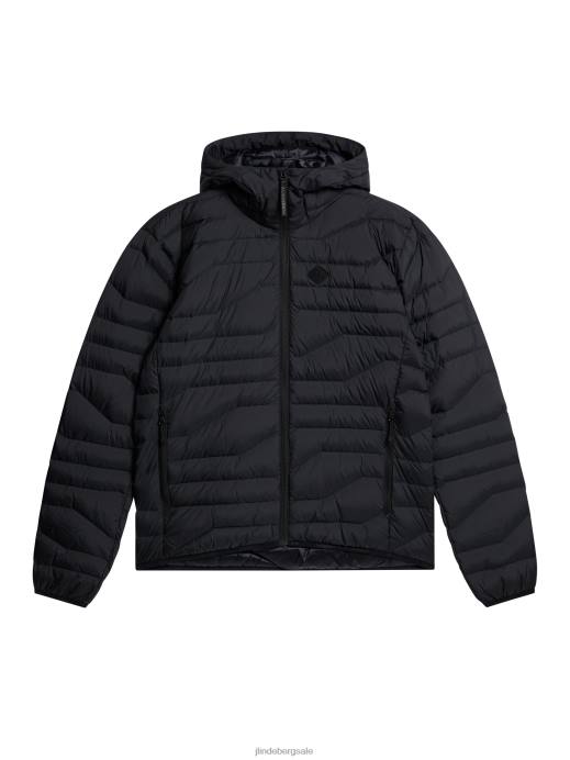 Men J.Lindeberg Black Cliff Light Down Hood Clothing 8R62677