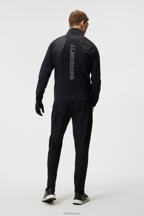 Men J.Lindeberg Black Marv Wind Jacket Clothing 8R62718