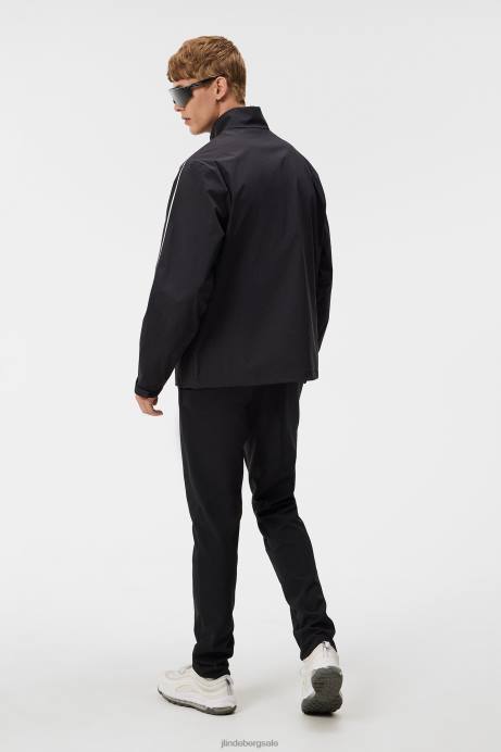 Men J.Lindeberg Black Theo Rain Jacket Clothing 8R62681