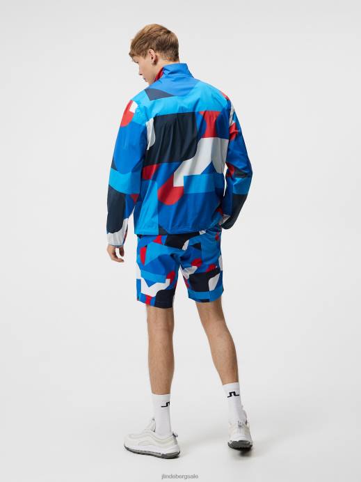 Men J.Lindeberg Brilliant Blue Big Bridge Max Print Wind Jacket Clothing 8R62720
