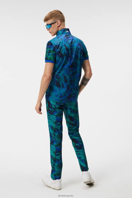 Men J.Lindeberg Death Valley Ash Light Packable Print Vest Clothing 8R62678