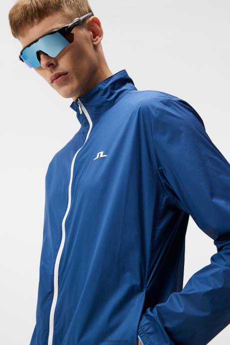 Men J.Lindeberg Estate Blue Ash Light Packable Jacket Clothing 8R62686