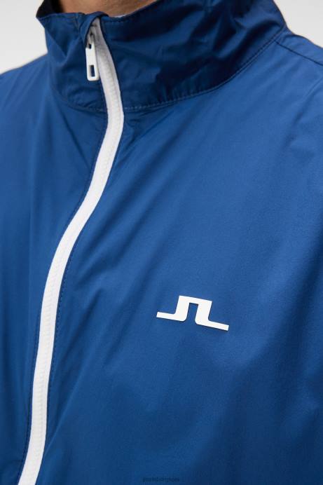 Men J.Lindeberg Estate Blue Ash Light Packable Jacket Clothing 8R62686