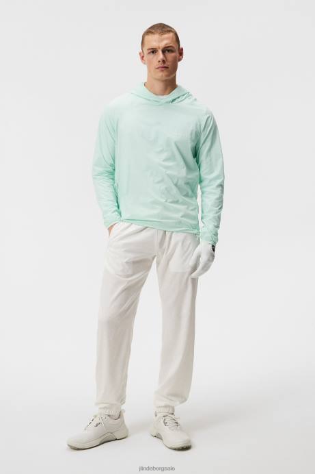 Men J.Lindeberg Honeydew Arron Stretch Wind Hoodie Clothing 8R62688
