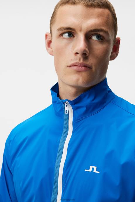 Men J.Lindeberg Lapis Blue Ash Light Packable Jacket Clothing 8R62709