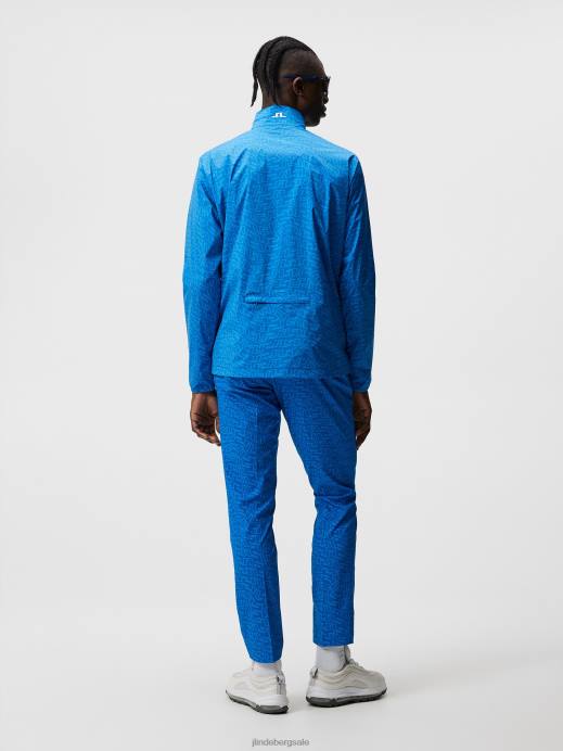 Men J.Lindeberg Lapis Bridge Swirl Ash Light Packable Print Jacket Clothing 8R62704