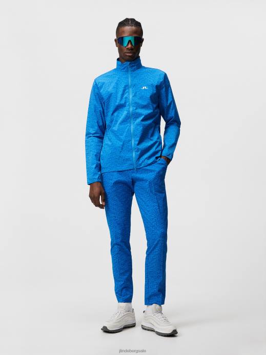 Men J.Lindeberg Lapis Bridge Swirl Ash Light Packable Print Jacket Clothing 8R62704