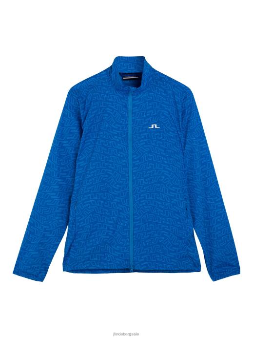 Men J.Lindeberg Lapis Bridge Swirl Ash Light Packable Print Jacket Clothing 8R62704