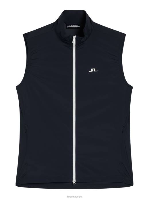 Men J.Lindeberg Navy Ash Light Packable Vest Clothing 8R62682