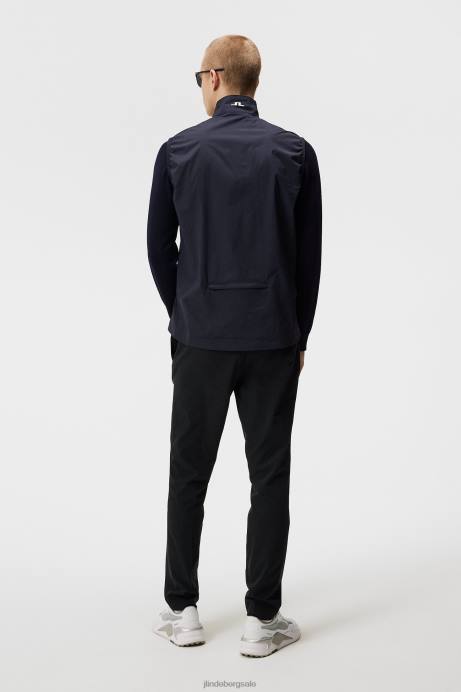 Men J.Lindeberg Navy Ash Light Packable Vest Clothing 8R62708