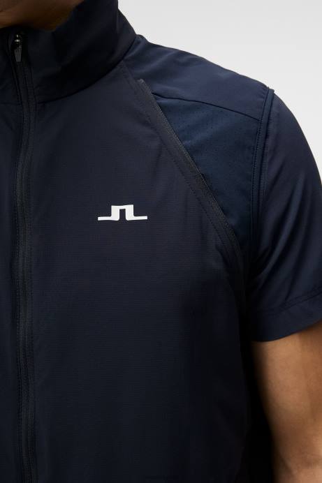 Men J.Lindeberg Navy Dotted Hybrid Wind Jacket Clothing 8R62731