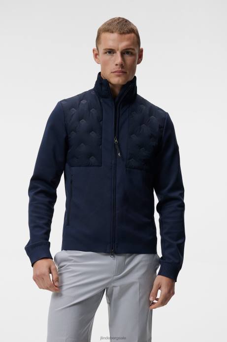 Men J.Lindeberg Navy Ross Hybrid Jacket Clothing 8R62696