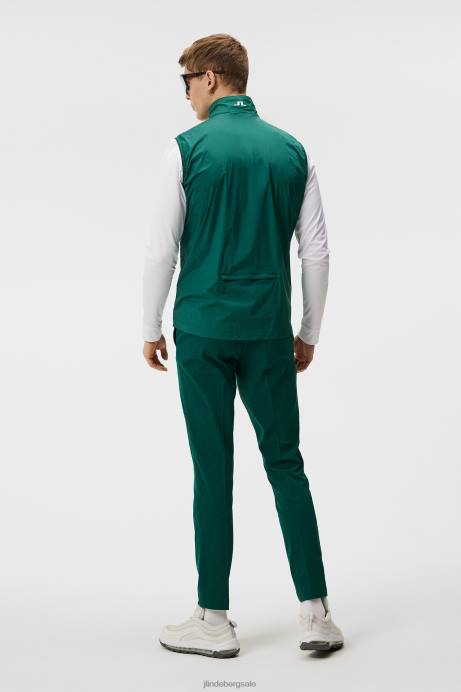 Men J.Lindeberg Rain Forest Ash Light Packable Vest Clothing 8R62706