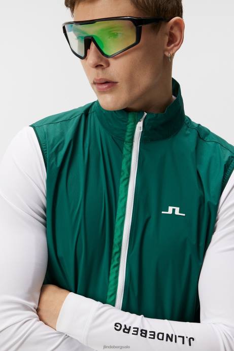 Men J.Lindeberg Rain Forest Ash Light Packable Vest Clothing 8R62706