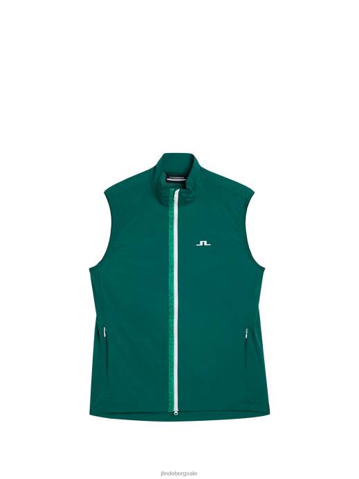 Men J.Lindeberg Rain Forest Ash Light Packable Vest Clothing 8R62706