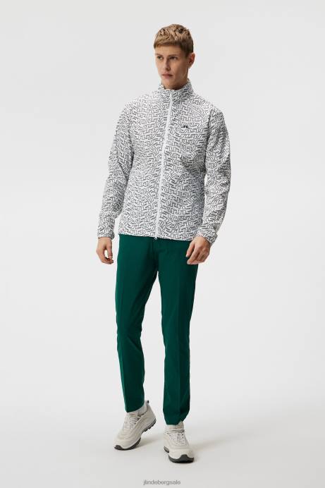 Men J.Lindeberg White Bridge Swirl Ash Light Packable Print Jacket Clothing 8R62705