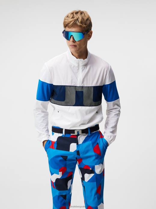 Men J.Lindeberg White Dale Light Jacket Clothing 8R62699