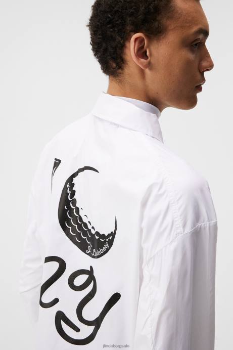 Men J.Lindeberg White Dex Nyc Golf Jacket Clothing 8R62687