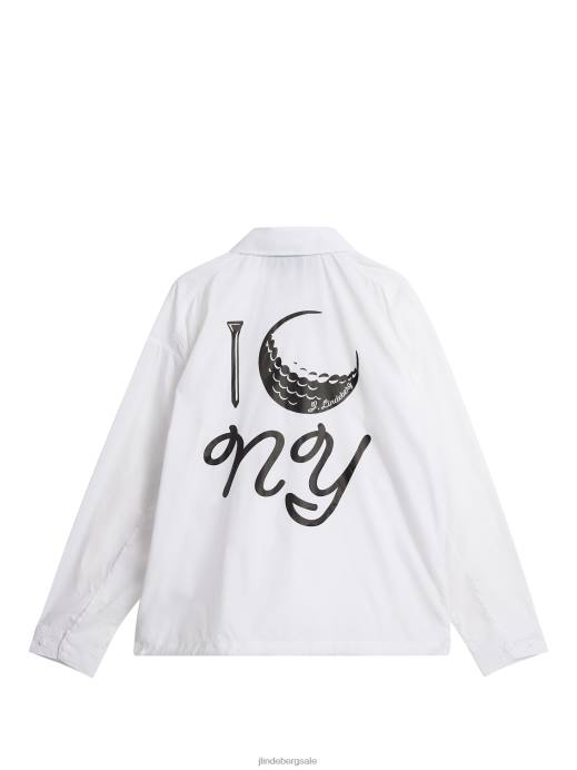 Men J.Lindeberg White Dex Nyc Golf Jacket Clothing 8R62687
