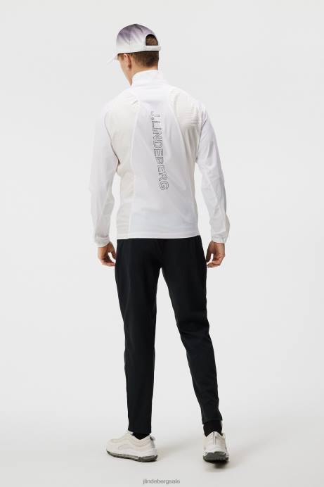 Men J.Lindeberg White Marv Wind Jacket Clothing 8R62719