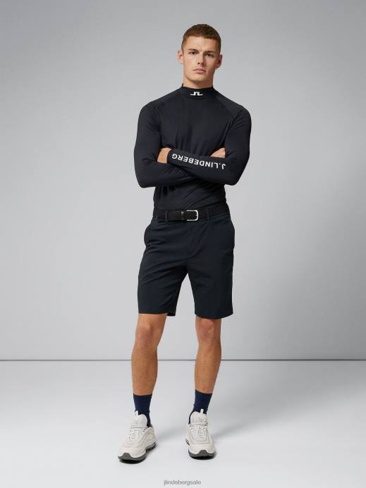 Men J.Lindeberg Black Vent Slim Golf Shorts Clothing 8R62492