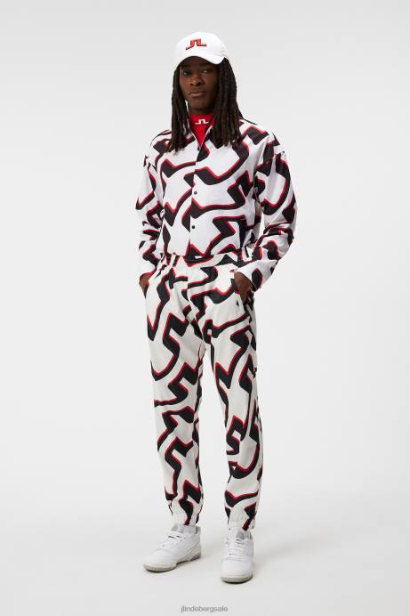 Men J.Lindeberg Bridge Wave White Petrus Print Pant Clothing 8R62391