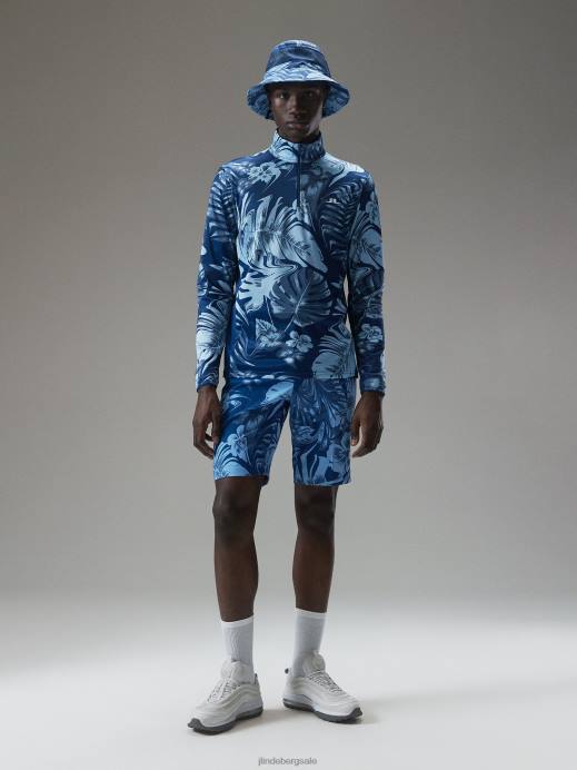 Men J.Lindeberg Hibiscus Blue Eloy Print Shorts Clothing 8R62490