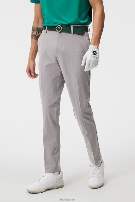 Men J.Lindeberg Light Grey Melange Ellott Pant Clothing 8R62377