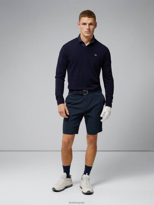 Men J.Lindeberg Navy Vent Slim Golf Shorts Clothing 8R62491