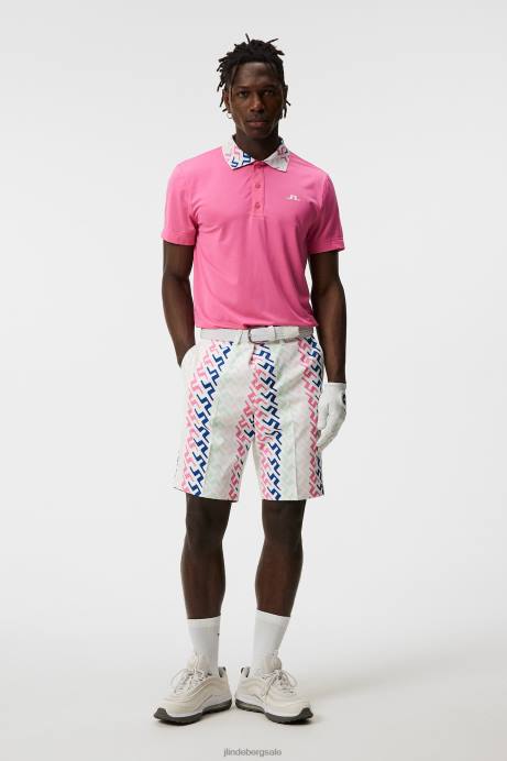 Men J.Lindeberg Pink Painted Bridge Eloy Print Shorts Clothing 8R62408