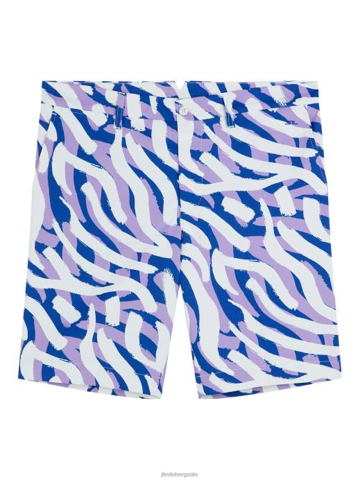Men J.Lindeberg Purple Painted Zebra Eloy Print Shorts Clothing 8R62409