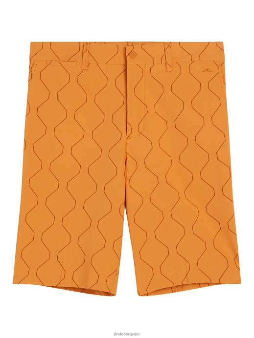 Men J.Lindeberg Russet Orange Diamond Shorts Clothing 8R62448