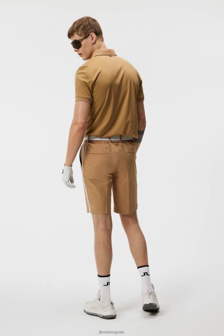 Men J.Lindeberg Tiger Brown Stuart Stripe Shorts Clothing 8R62460