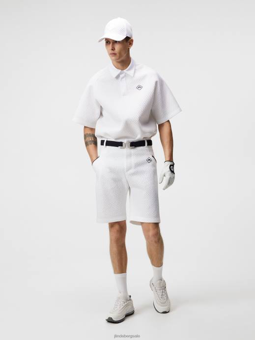 Men J.Lindeberg White Mile Mesh Shorts Clothing 8R62457