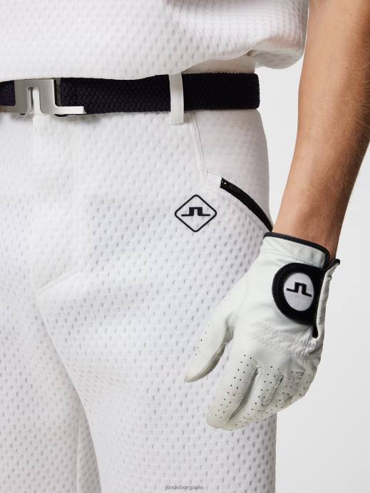 Men J.Lindeberg White Mile Mesh Shorts Clothing 8R62457