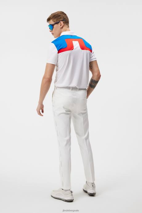 Men J.Lindeberg White Stuart Stripe Pant Clothing 8R62462