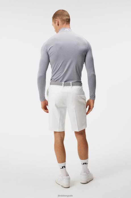 Men J.Lindeberg White Stuart Stripe Shorts Clothing 8R62398