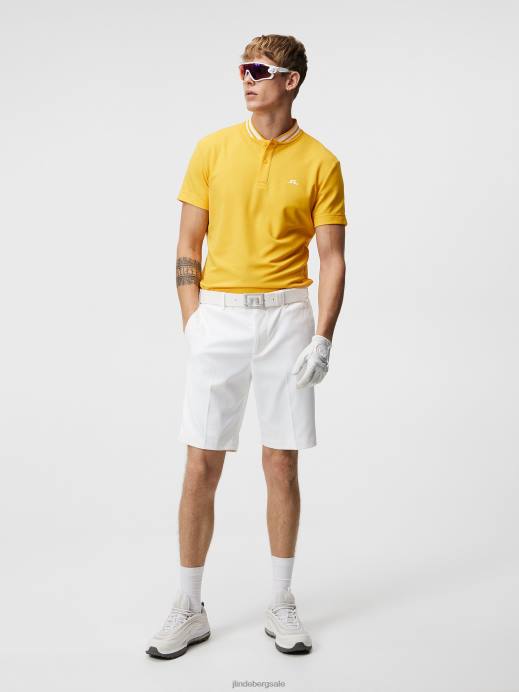 Men J.Lindeberg White Stuart Stripe Shorts Clothing 8R62458