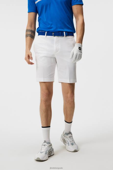 Men J.Lindeberg White Vent Slim Shorts Clothing 8R62475