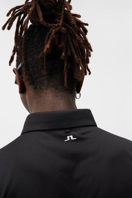 Men J.Lindeberg Black Cornell Polo Clothing 8R6215