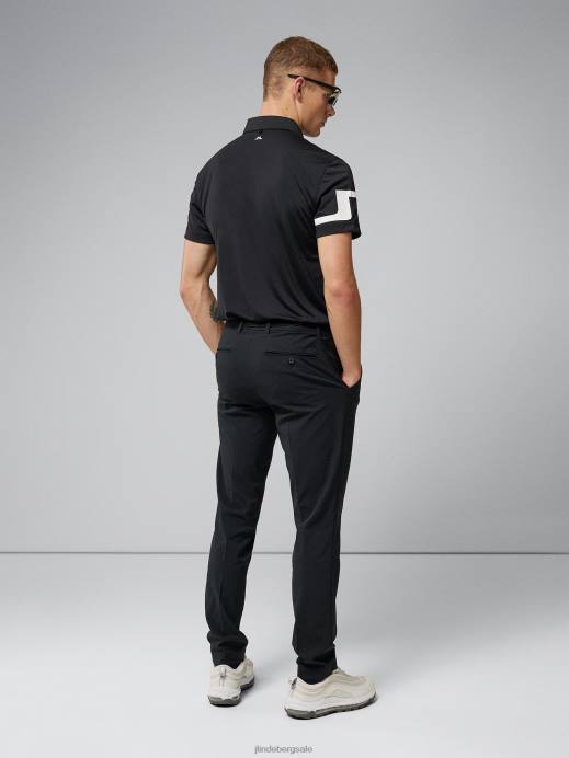 Men J.Lindeberg Black Heath Golf Polo Clothing 8R62348