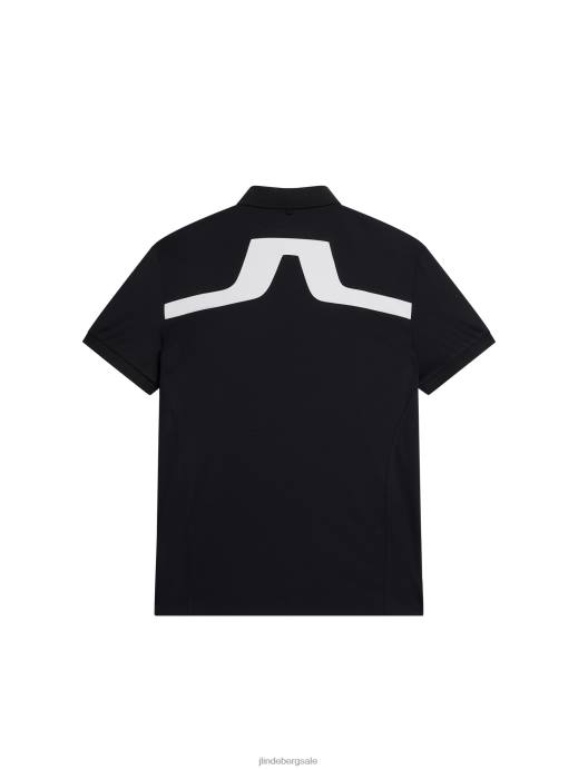 Men J.Lindeberg Black Kv Polo Clothing 8R6286