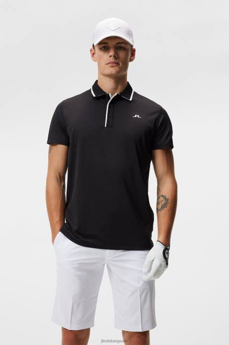 Men J.Lindeberg Black Luca Polo Clothing 8R62263