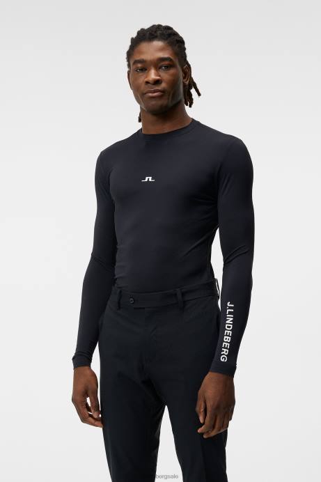 Men J.Lindeberg Black Thor Layer Clothing 8R62208